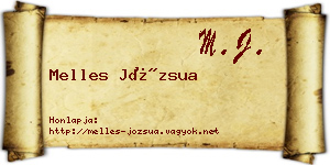 Melles Józsua névjegykártya